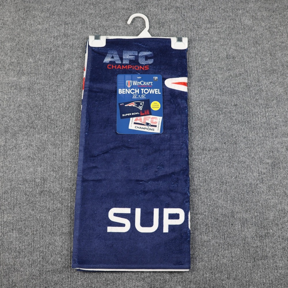 New England Patriots Bench Towel 22x42 NFL Football Super Bowl LII AFC Champions